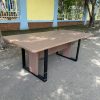 Thanh lý bàn họp 2m màu nâu chân sắt mới 95%