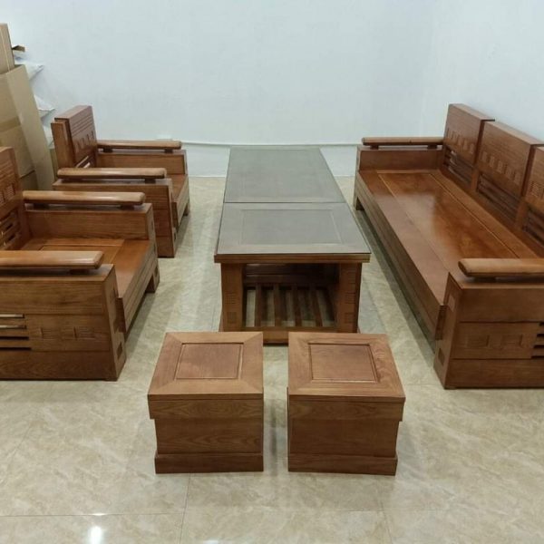 Thanh lý bộ salon nang gỗ sồi màu tự nhiên giá rẻ