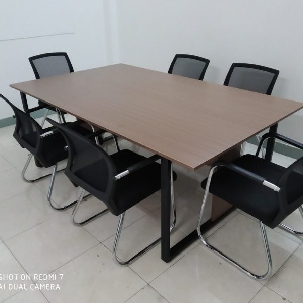 Bàn họp 1mx2m chân sắt mặt gỗ MDF mới 100%