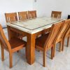 Thanh lý bộ bàn ăn 8 ghế mặt đá 1m8 cao cấp mới