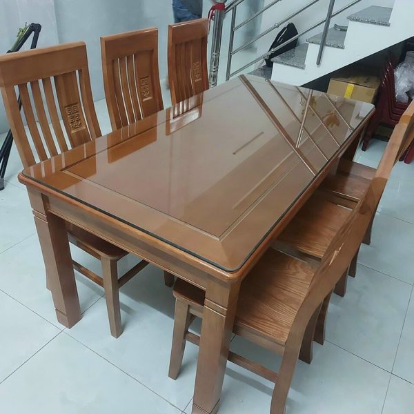 Bộ bàn ăn gỗ xoan đào 6 ghế mới 95% giá rẻ BA023
