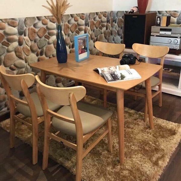 Bộ bàn ăn 4 ghế măngô tự nhiên giá xưởng