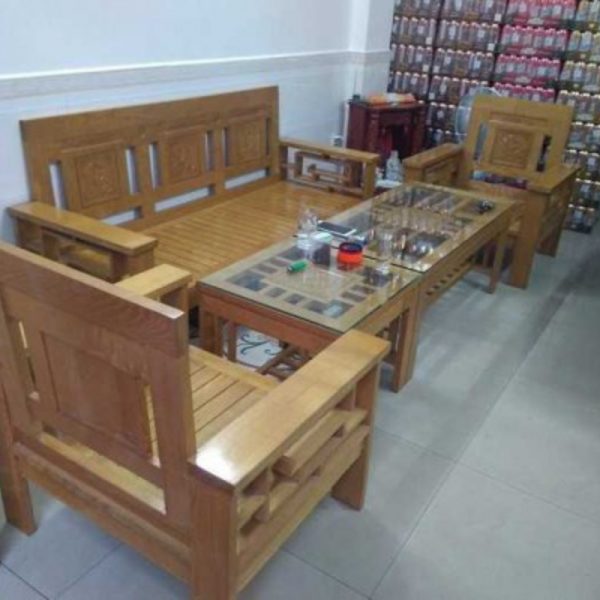 Bộ salon gỗ sồi nang cũ tự nhiên mới 95% giá rẻ