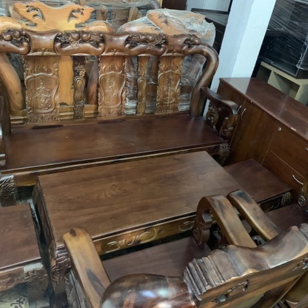 Salon gỗ tràm tay 10 chạm đào mới 95% SL01