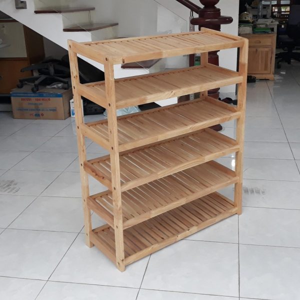 Thanh lý kệ dép 6 tầng gỗ tự nhiên giá rẻ TG011