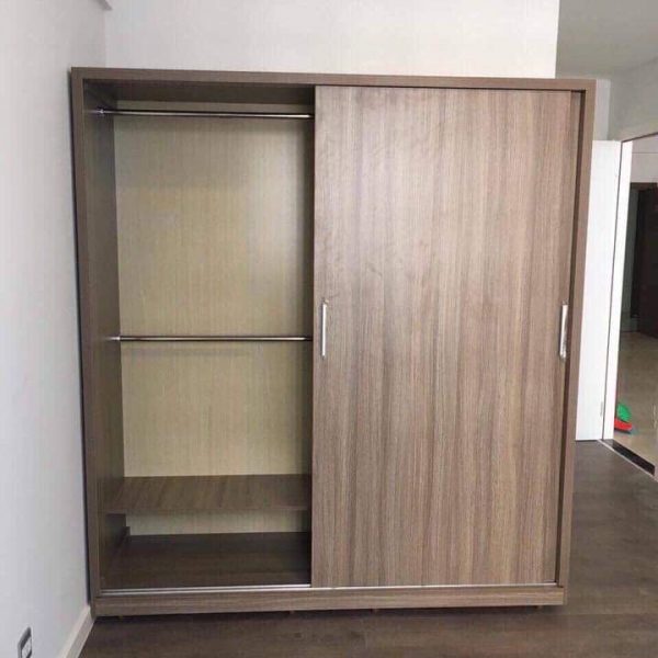 Tủ áo cửa lùa 1m8 gỗ MDF phủ melamin mới 98%