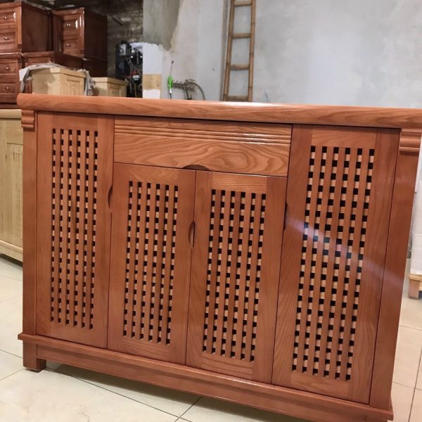 Tủ giày dép 1m2 gỗ xoan đào cao cấp TG005
