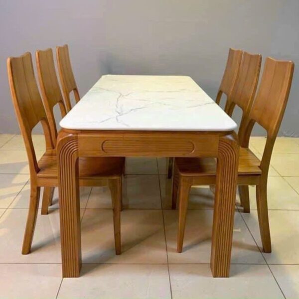 Bộ bàn ăn 6 ghế gỗ sồi mỹ cao cấp tồn kho