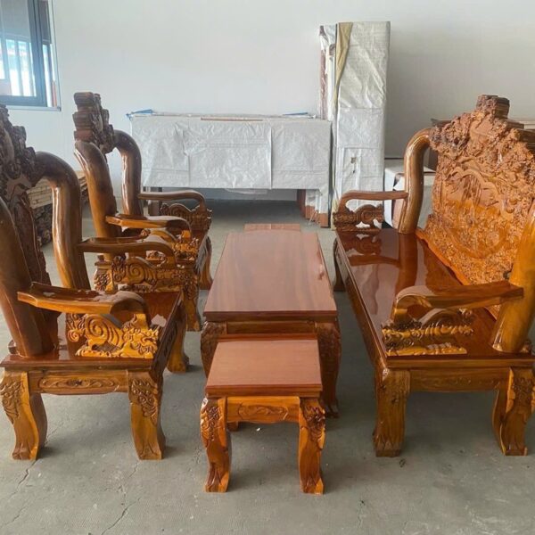 Thanh lý bộ salon gỗ tay 10 chạm bát tiên đỉnh rồng 98%