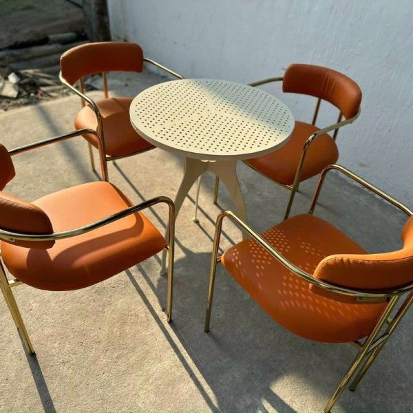 Ghế cafe sắt mạ vàng nhung mới giá xưởng