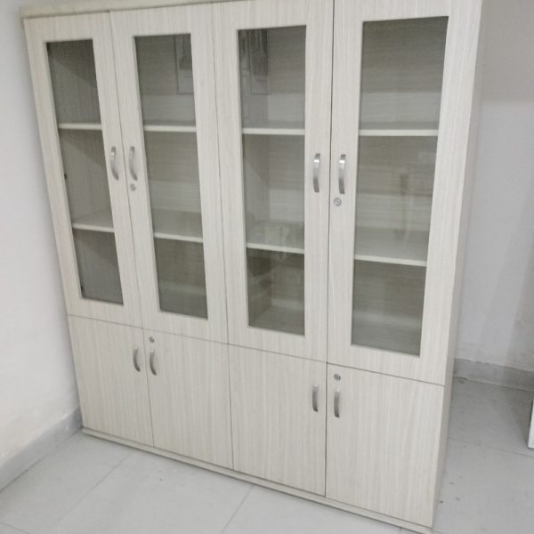 Thanh lý tủ hồ sơ 4 cánh kính 1m6 MDF mới 98%