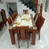 Bộ bàn ăn gia đình 8 ghế mặt đá sang trọng