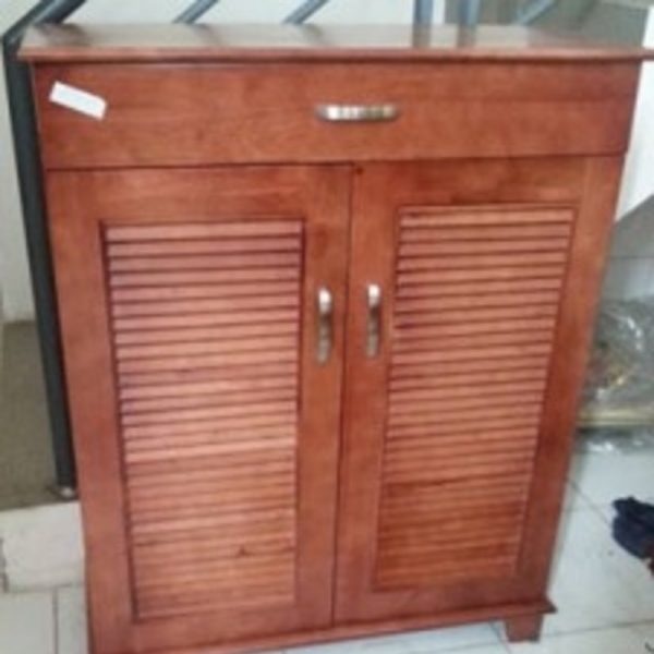 Tủ giày dép 2 cánh 80cm gỗ tự nhiên mới 90% TG17