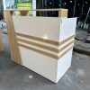 Quầy reception chữ U màu vân gỗ đóng mới 100%