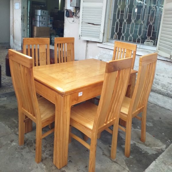 Thanh lý bộ bàn ăn gõ đỏ 6 ghế cao cấp mới 99% rẻ