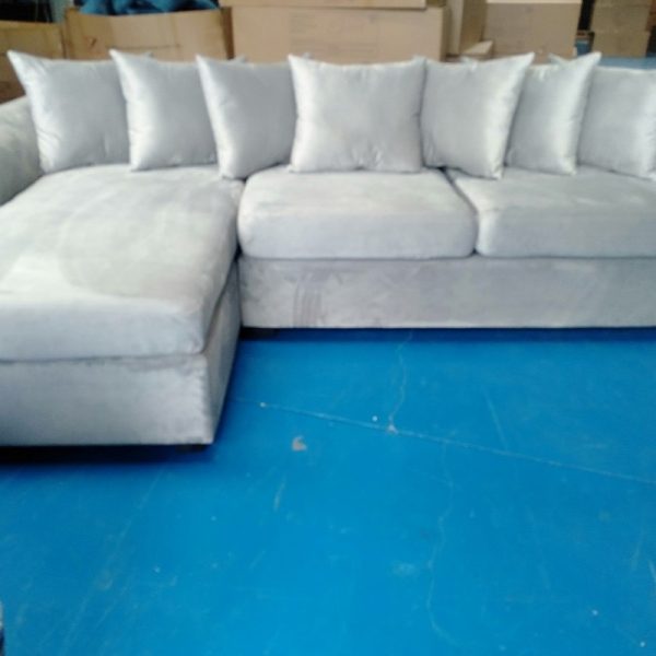 Bộ sofa góc L xuất khẩu màu xám bọc nỉ mới 100%
