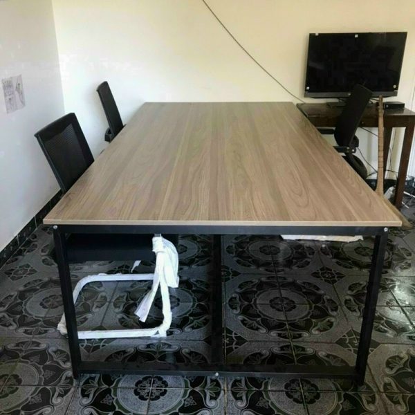 Bàn họp 1m2*2m4 chân sắt mặt gỗ mới