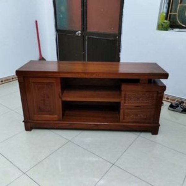 Thanh lý kệ tivi 1m4 gỗ xoan đào mới 95% KTV05