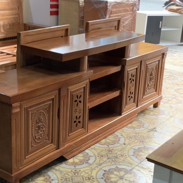 Thanh lý kệ tivi 2m gỗ sồi tự nhiên giá rẻ mới 99%