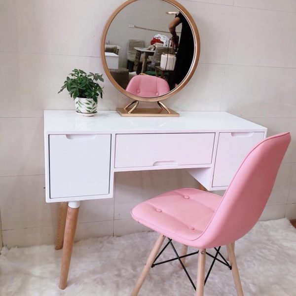 Thanh lý bàn phấn kính ovan hiện đại mới 99%