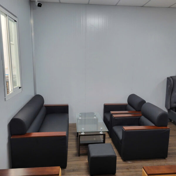 Bộ sofa cũ bọc simili tay ốp gỗ cao cấp giá rẻ SF019