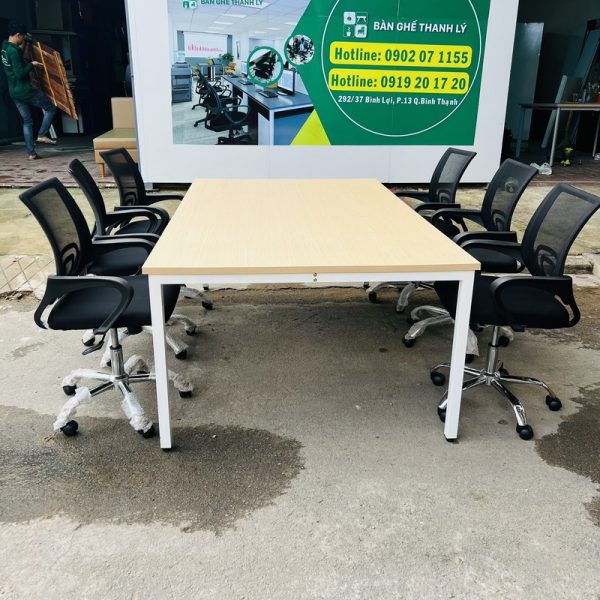 Combo bàn họp ghế xoay lưới mới 100% giá rẻ