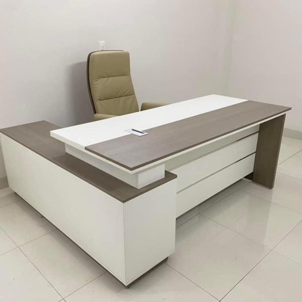 Bàn làm việc văn phòng góc L gỗ MDF