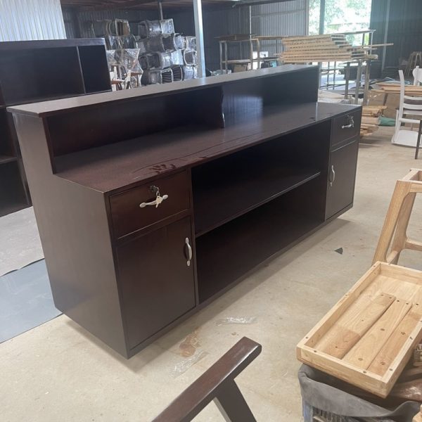 Quầy gỗ cafe pha chế 2m màu nâu mới giá xưởng