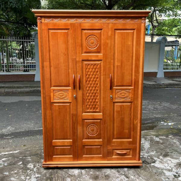 Tủ quần áo gỗ thông tự nhiên 1m4*2m mới 99%