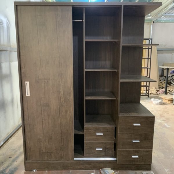 Tủ quần áo liền kệ 1m6*2m màu nâu mới 100%