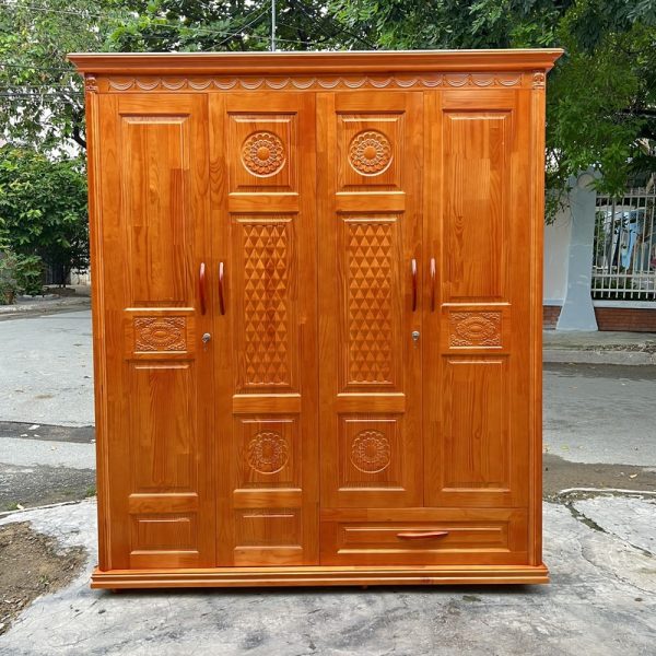 Tủ quần áo gỗ thông tự nhiên 1m8*2m mới 99%
