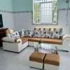 Thanh lý bộ sofa gia đình góc L màu nâu mới 99%