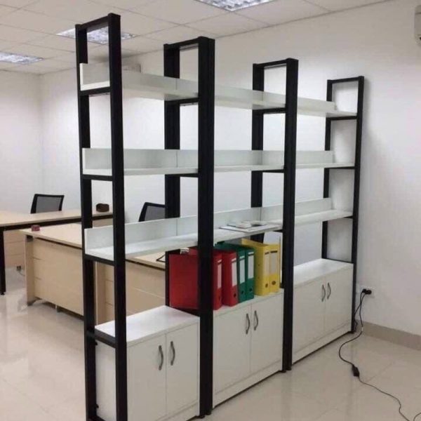 Kệ sắt hồ sơ 1m8*2m màu trắng đen mới 99%