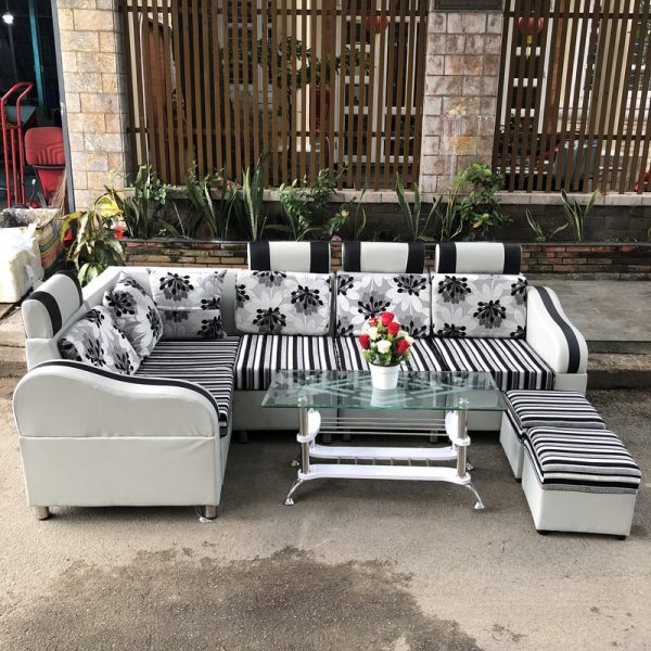 Thanh lý bộ sofa tiếp khách trắng đen mới 100%