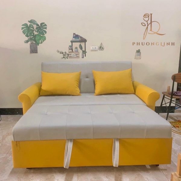 Bộ sofa giường ngủ bọc da simili cao cấp