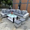 Thanh lý bộ sofa gia đình góc L màu xám mới 99%