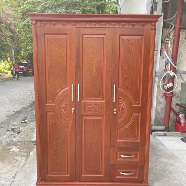 Tủ quần áo gỗ tự nhiên phủ xoan đào 1m4*2m mới 98%