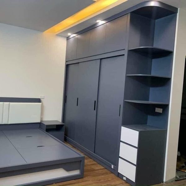 Tủ quần áo 3m*2m4 liền kệ hiện đại