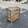 Thanh lý kệ dép gỗ tự nhiên 4 tầng 60cm giá rẻ