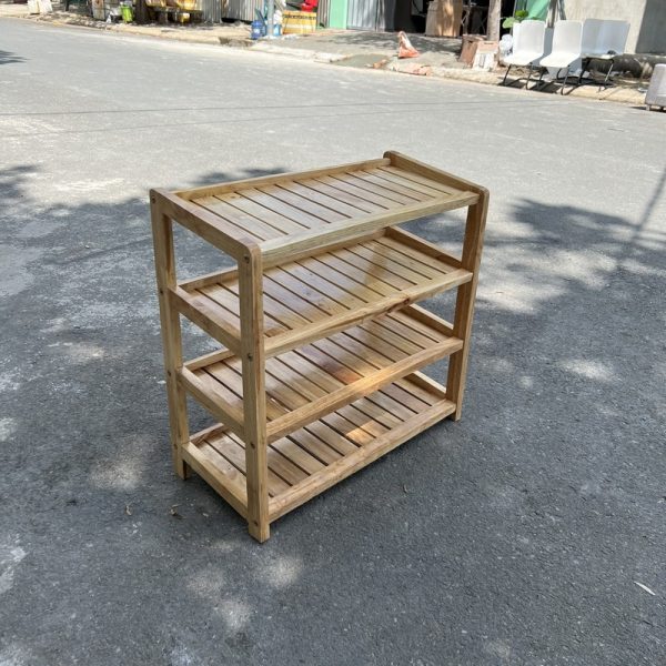 Thanh lý kệ dép gỗ tự nhiên 4 tầng 60cm giá rẻ