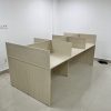 Bàn cụm văn phòng MDF 2m4*1m2 màu kem
