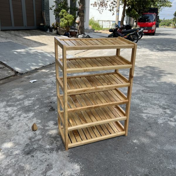 Thanh lý kệ dép gỗ cao su 6 tầng 60cm giá rẻ
