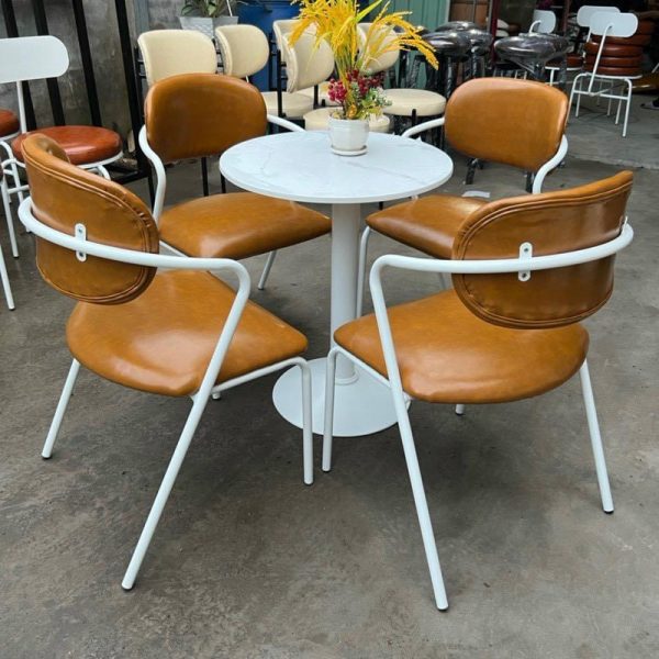 Ghế sắt vòng cung bọc da mới giá xưởng