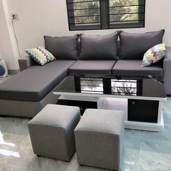 Bộ sofa góc L gia đình bọc nỉ cao cấp mới 100%