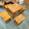 Bộ bàn ghế cóc gỗ nguyên tấm tồn kho