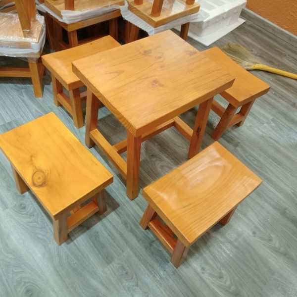 Bộ bàn ghế cóc gỗ nguyên tấm tồn kho