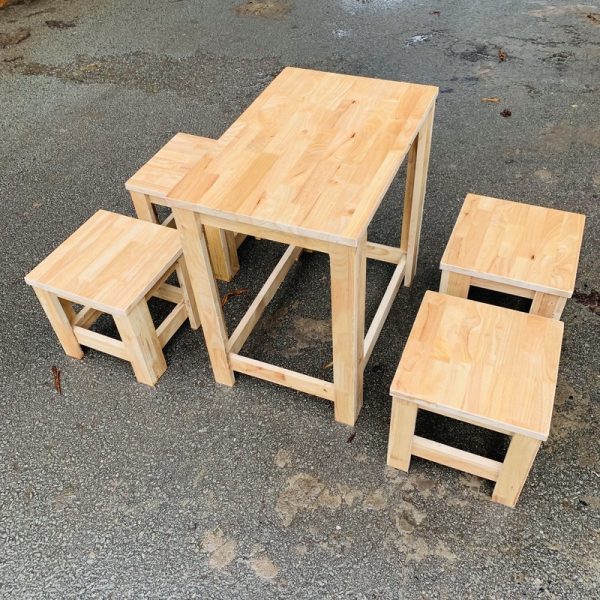 Bộ bàn ghế cafe cóc màu tự nhiên gỗ tự nhiên