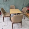 Thanh lý ghế cafe gare bọc da màu nâu mới 99%