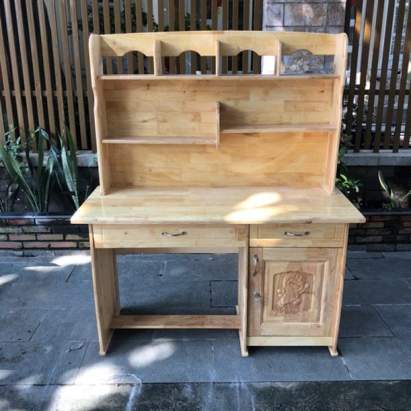 Thanh lý bàn học sinh liền kệ gỗ tự nhiên cao cấp