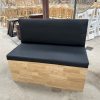 Băng sofa da cafe ngang 1m khung gỗ tự nhiên